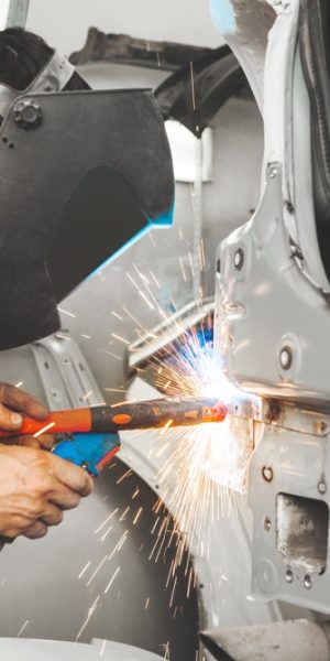 Metal,Working,Car,Body,With,Carbon,Dioxide,Welding,Machine.,Repair